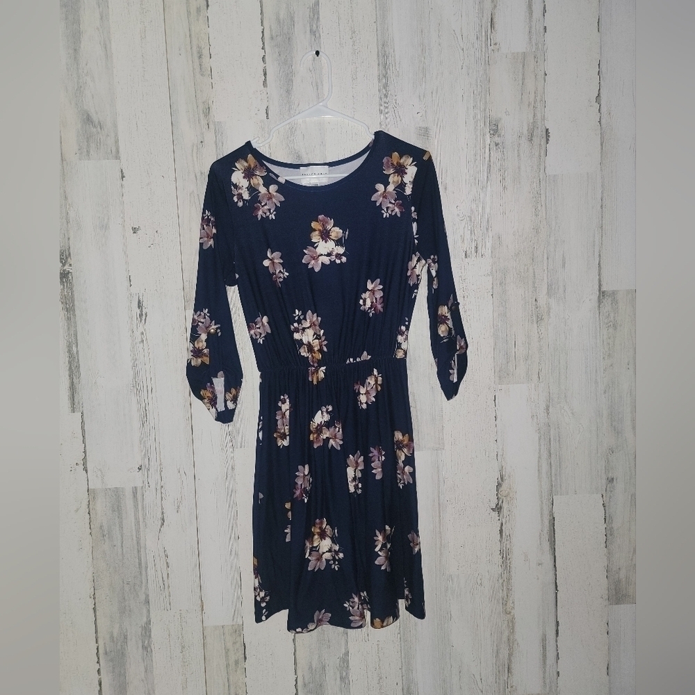French Grey Empire Waist Dress